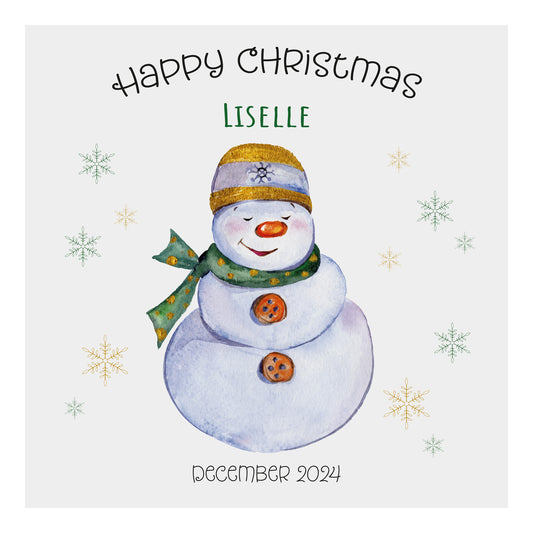 Personalised Christmas Card (Snowman)