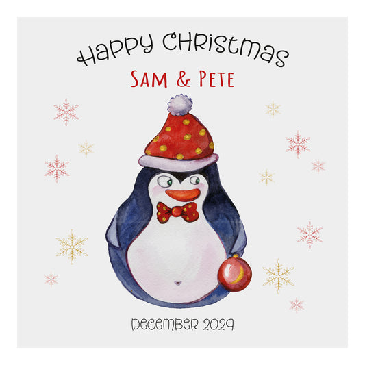 Personalised Christmas Card (Penguin)