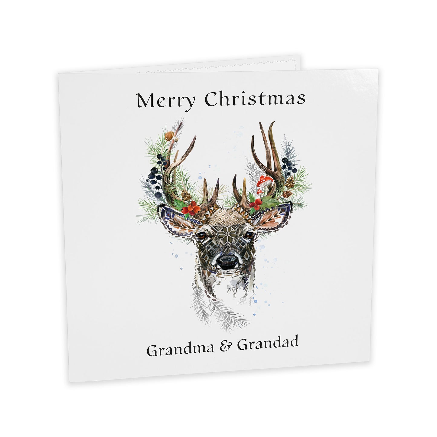Personalised Christmas Card (Forest Deer)