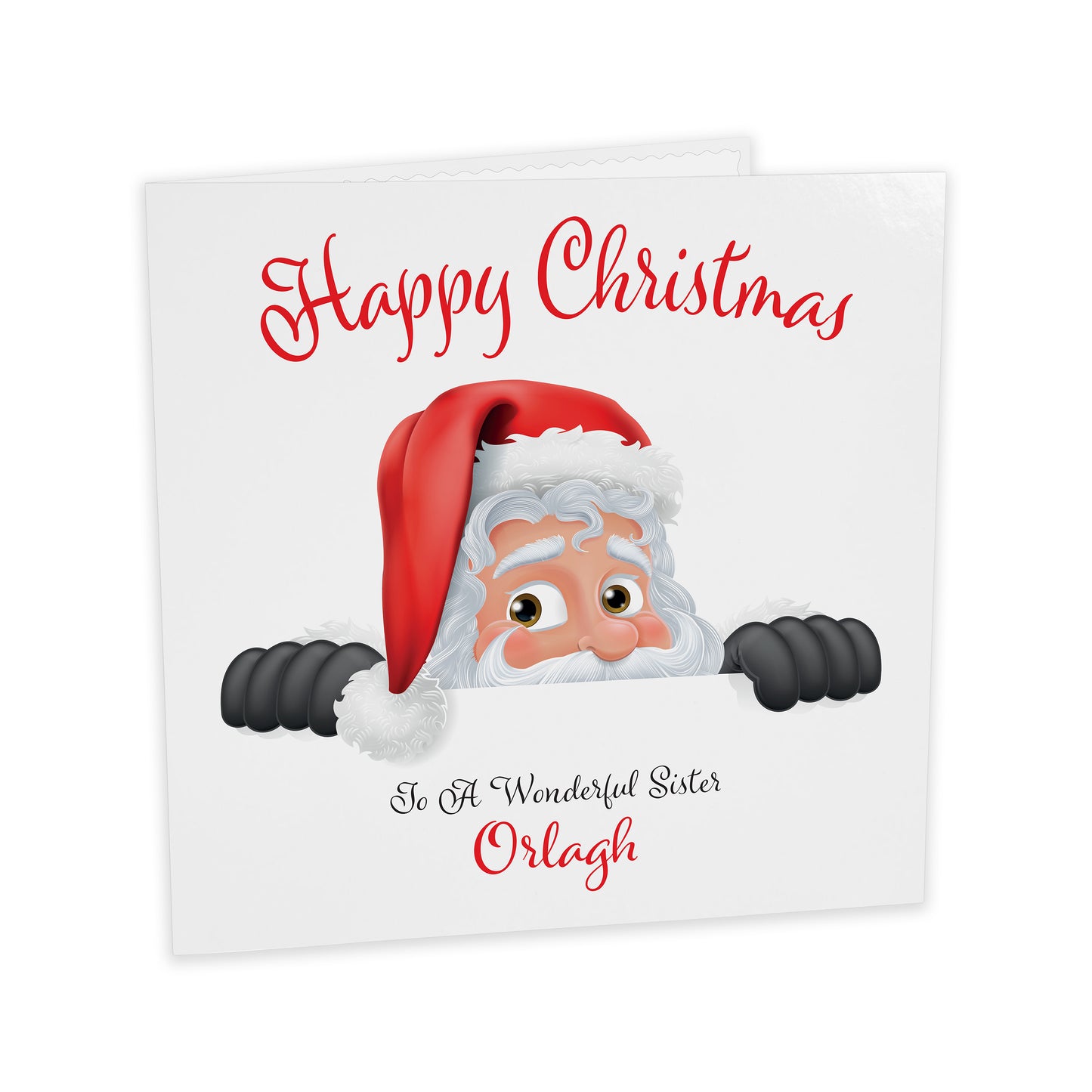 Personalised Christmas Card (Peeping Santa)