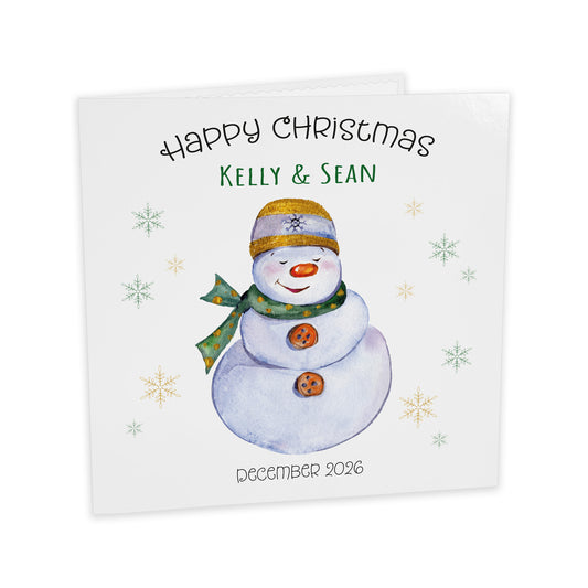 Personalised Christmas Card (Snowman)