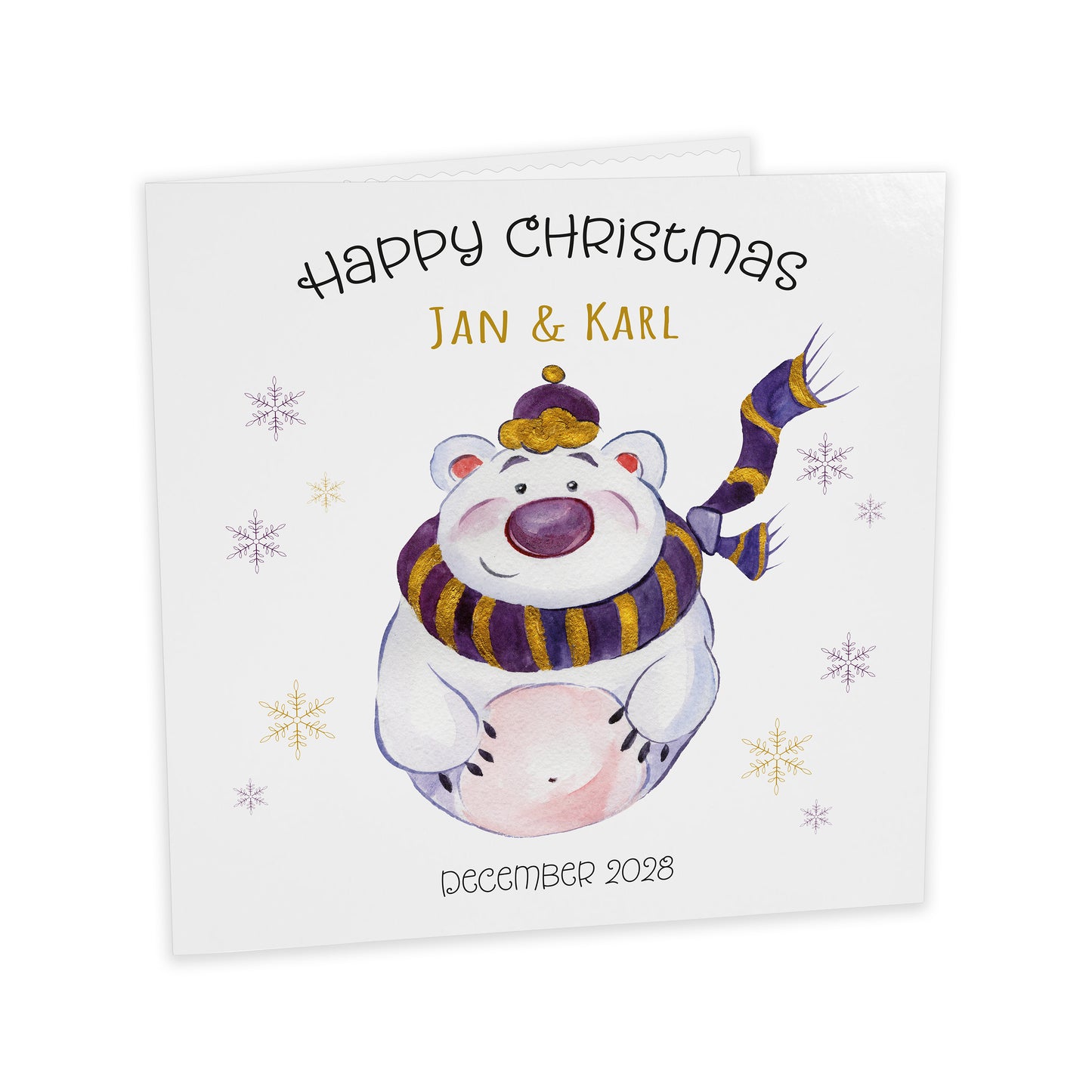 Personalised Christmas Card (Polar Bear)