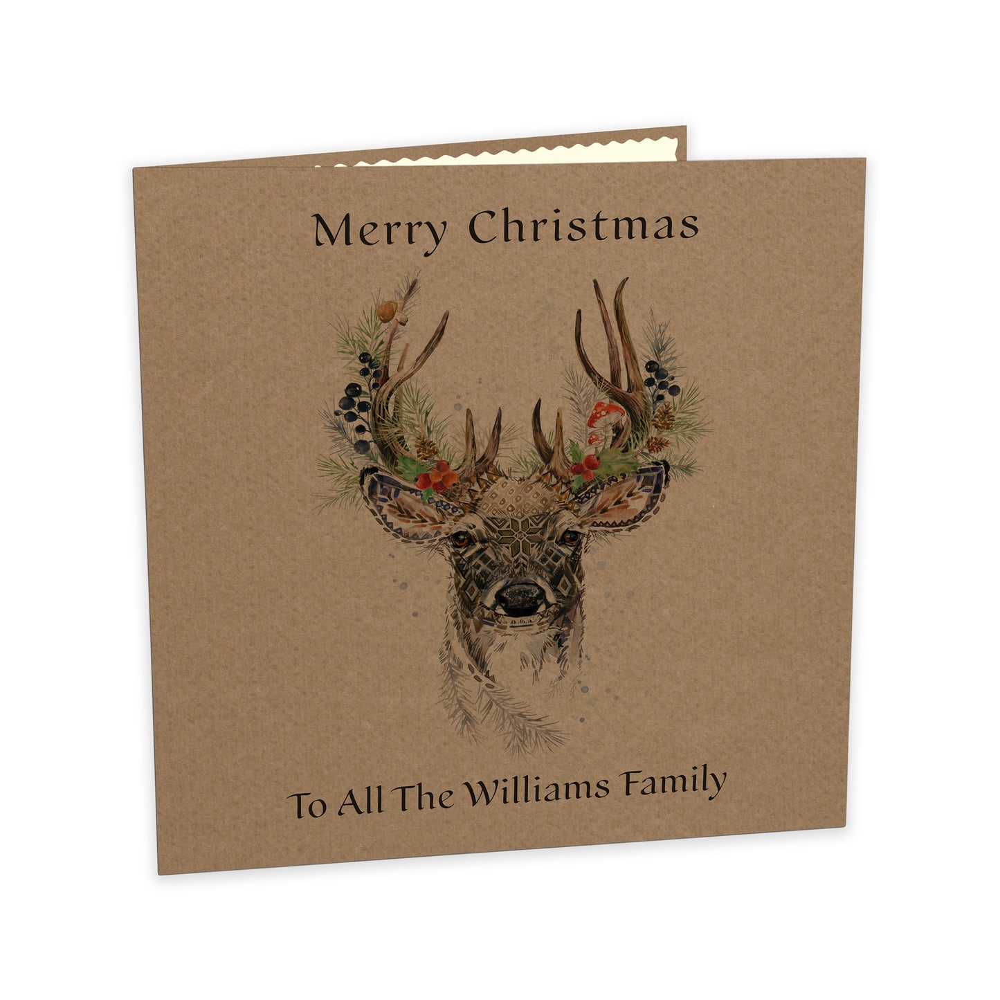 Personalised Christmas Card (Forest Deer)