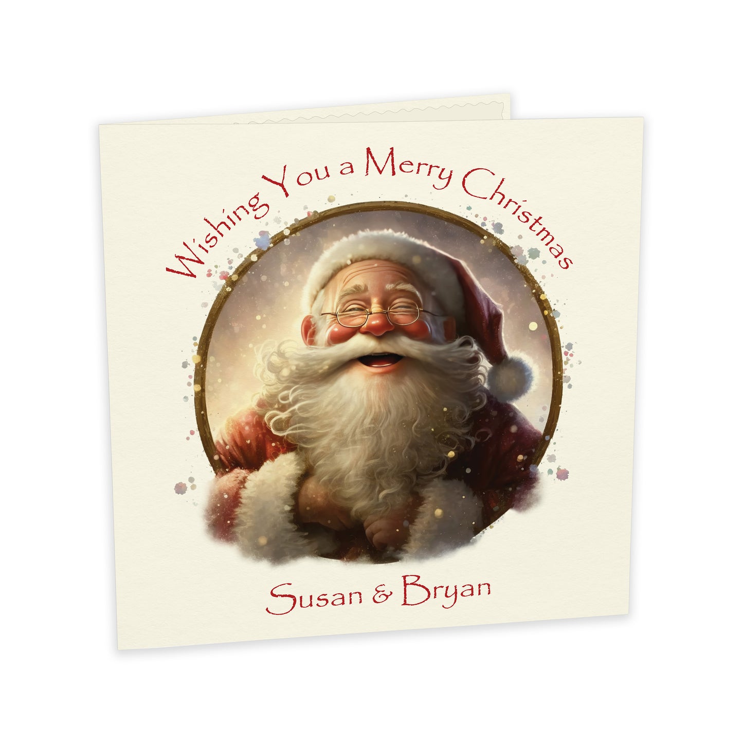 Personalised Christmas Card (Laughing Santa)