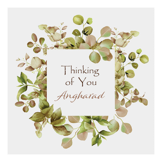 Personalised Thinking Of You Card (Foliage) - Green