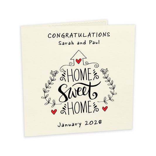 Personalised New Home Card (Home Sweet Home) - Ivory