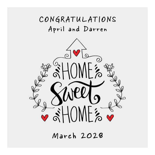 Personalised New Home Card (Home Sweet Home) - White