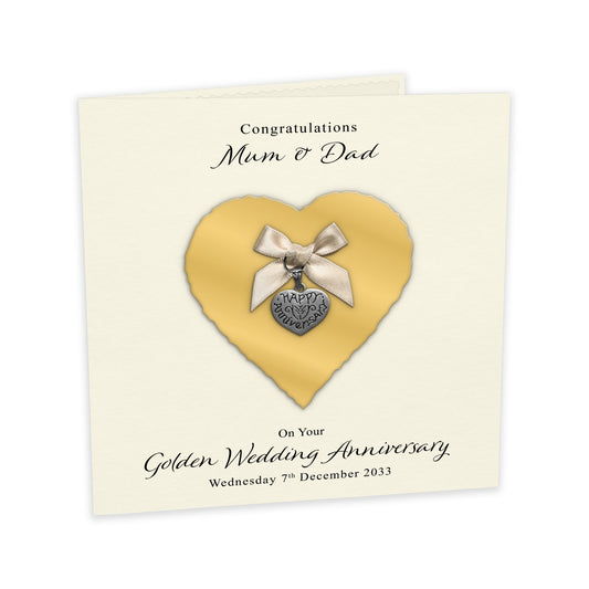 Personalised Anniversary Card (Gold 50th)