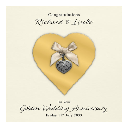 Personalised Anniversary Card (Gold 50th)