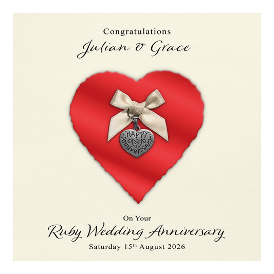 Personalised Anniversary Card (Ruby 40th)