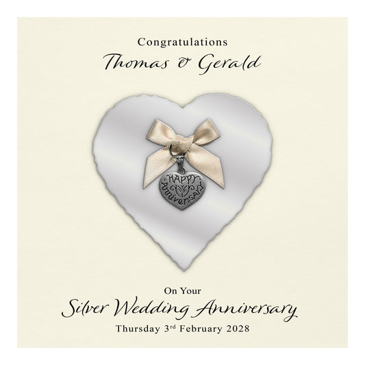 Personalised Anniversary Card (Silver 25th)