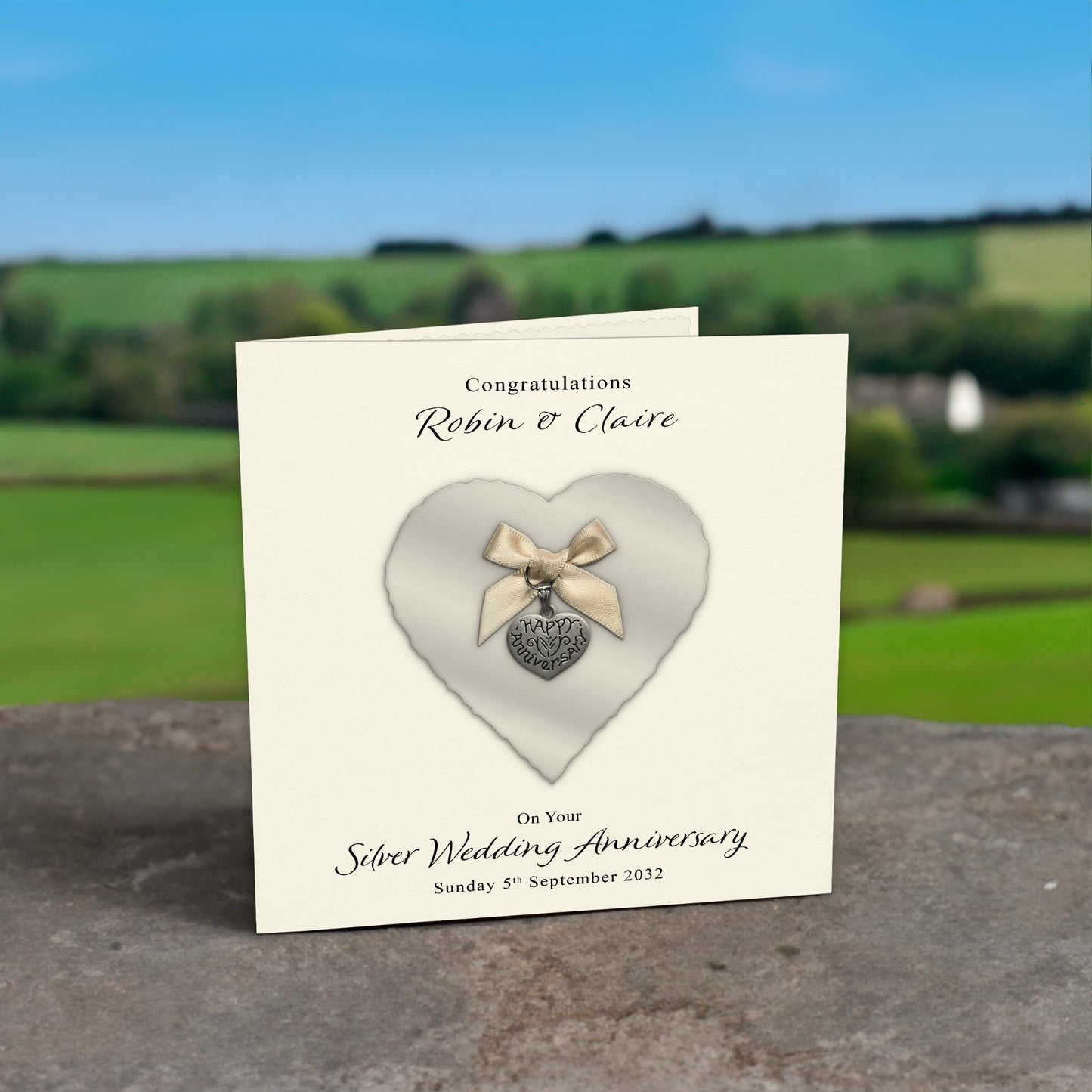Personalised Anniversary Card (Silver 25th)