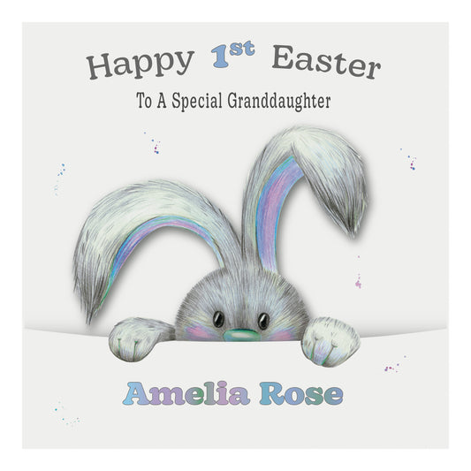 Personalised Easter Card (Peeping Bunny)