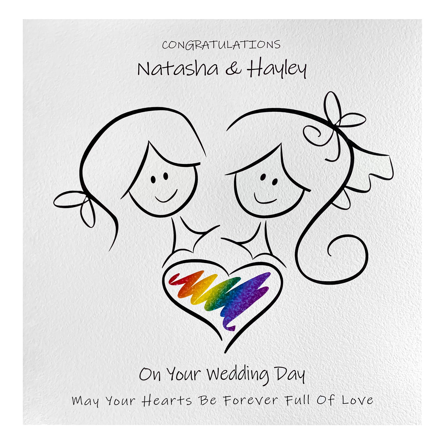 Personalised Wedding Day Card Women (Heart People)
