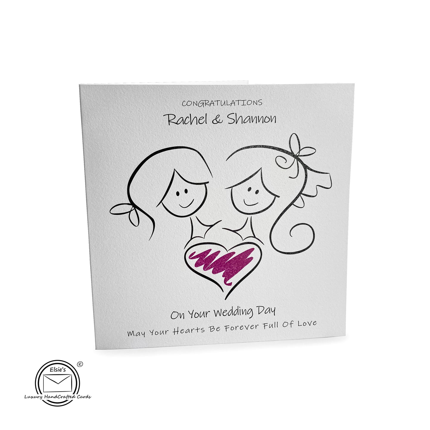Personalised Wedding Day Card Women (Heart People)