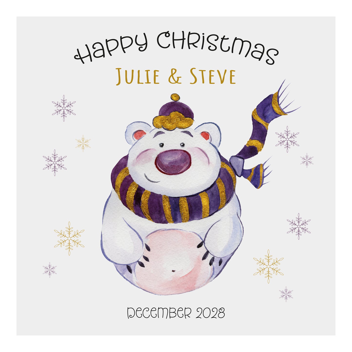 Personalised Christmas Card (Polar Bear)