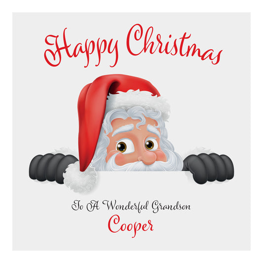 Personalised Christmas Card (Peeping Santa)