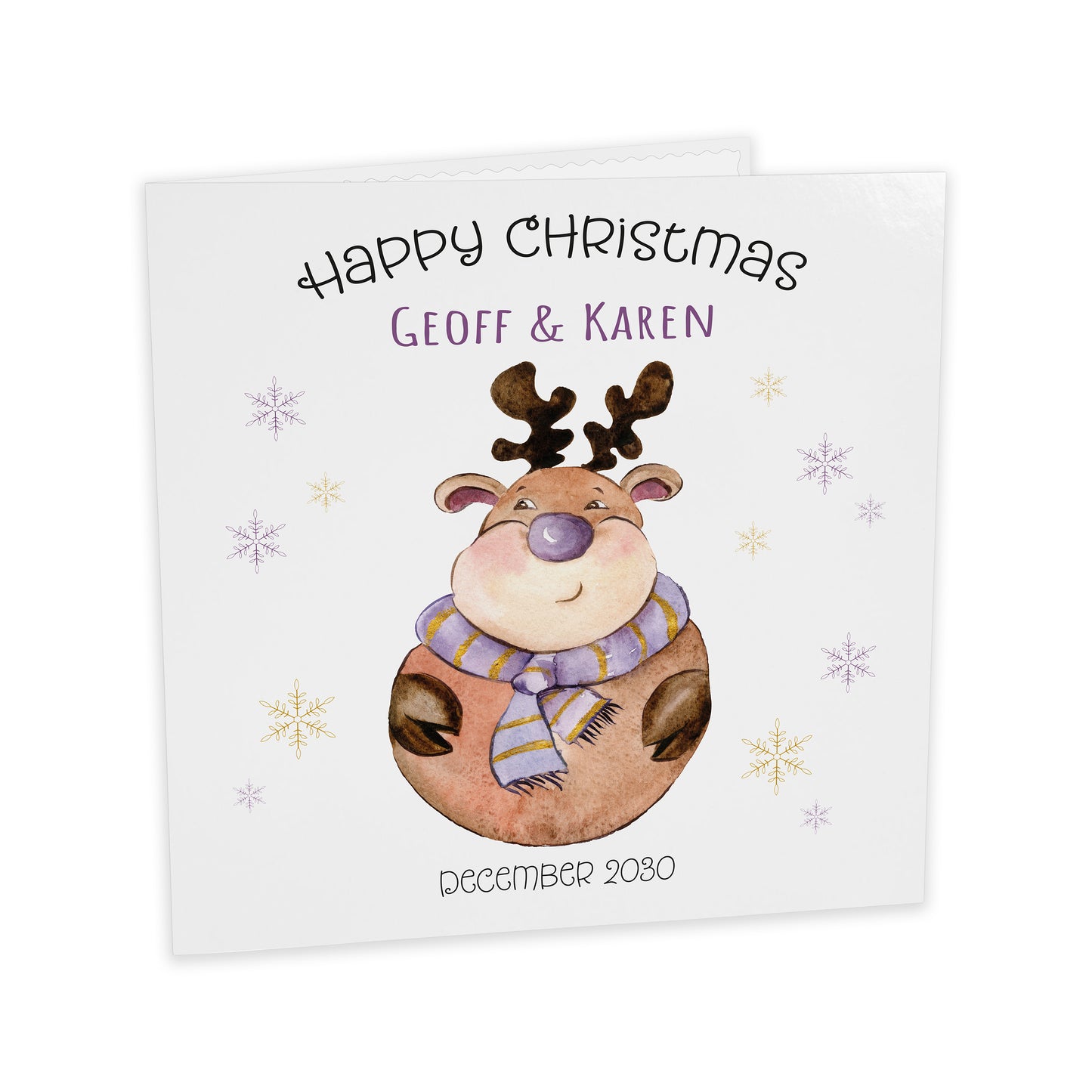 Personalised Christmas Card (Reindeer)