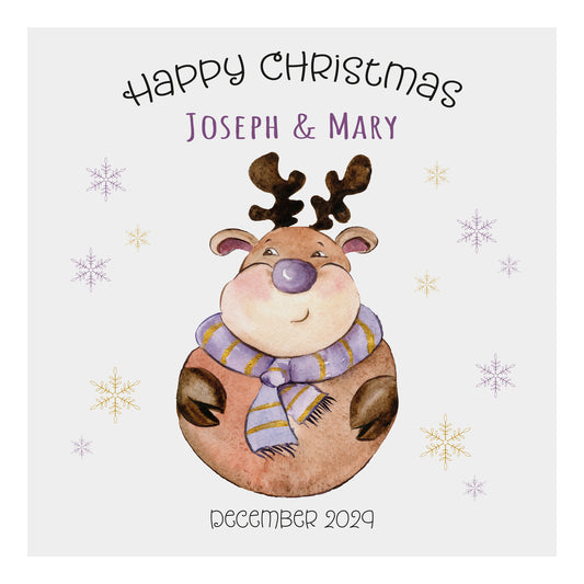 Personalised Christmas Card (Reindeer)