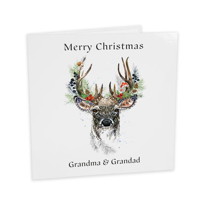 Personalised Christmas Card (Forest Deer)