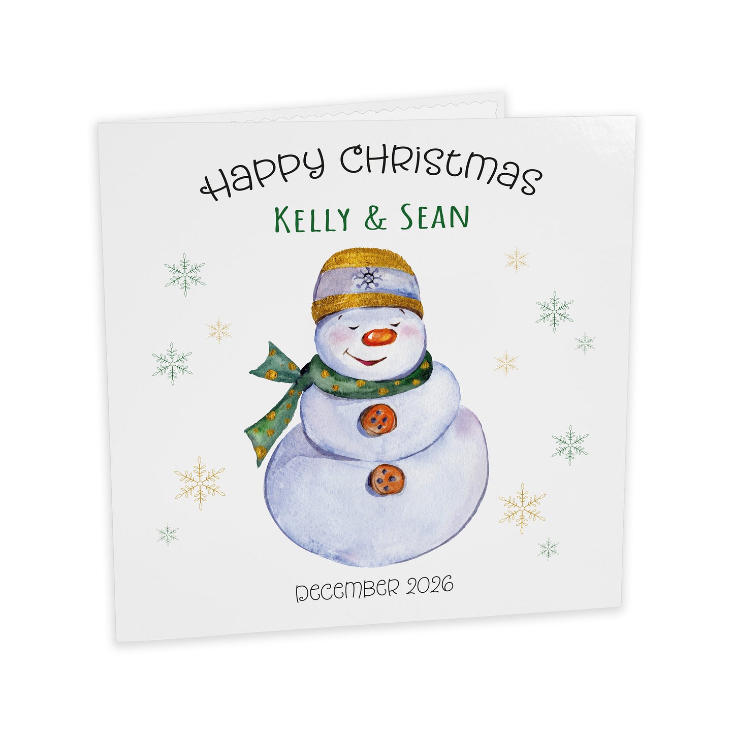 Personalised Christmas Card (Snowman)