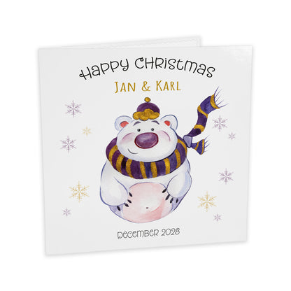 Personalised Christmas Card (Polar Bear)