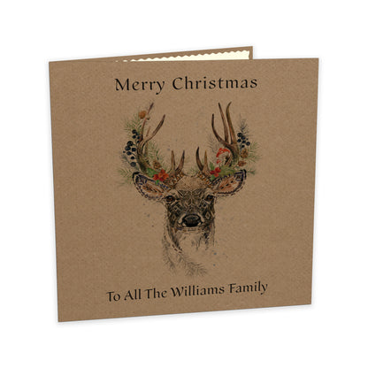 Personalised Christmas Card (Forest Deer)