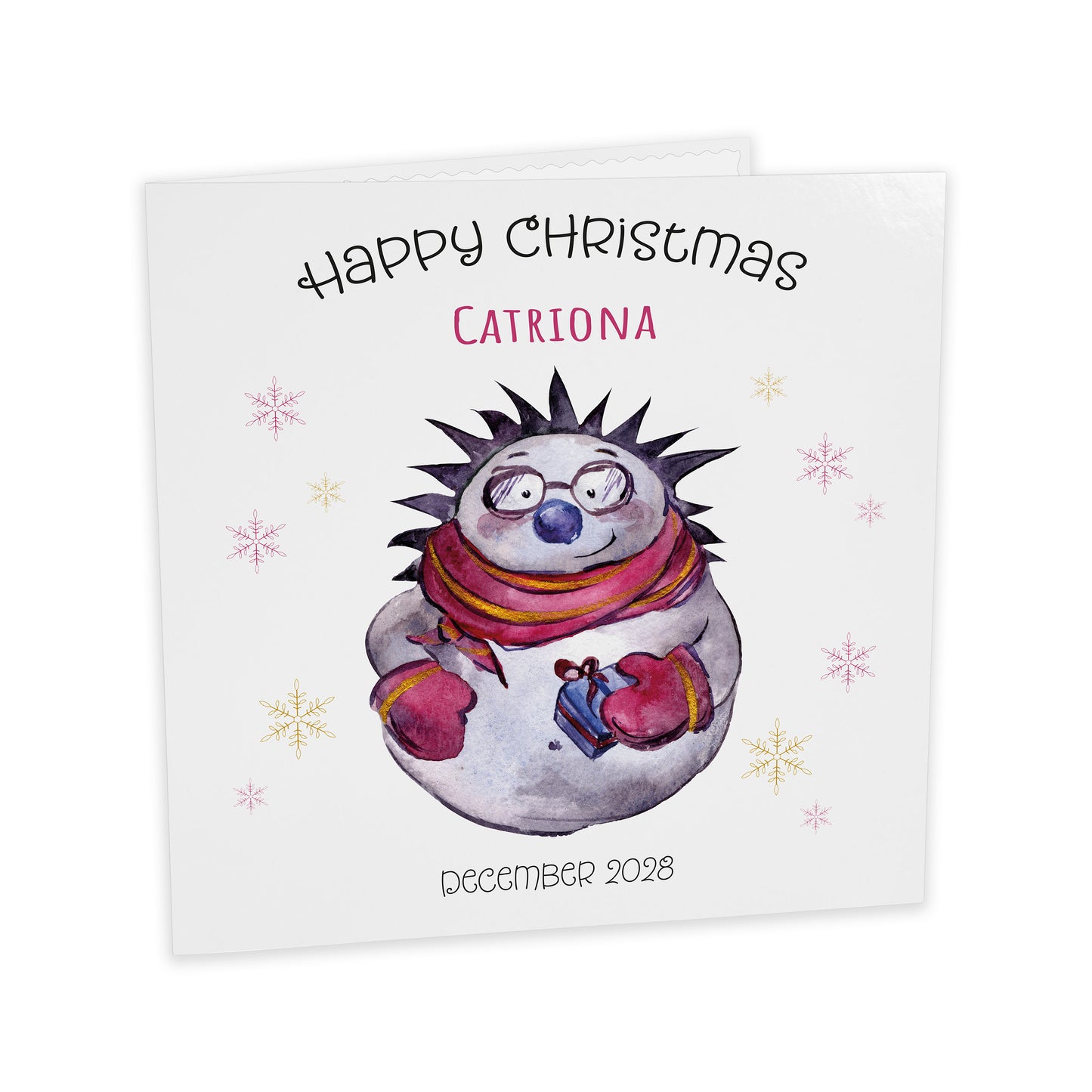 Personalised Christmas Card (Hedgehog)
