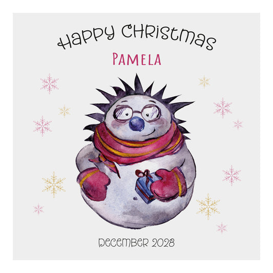 Personalised Christmas Card (Hedgehog)