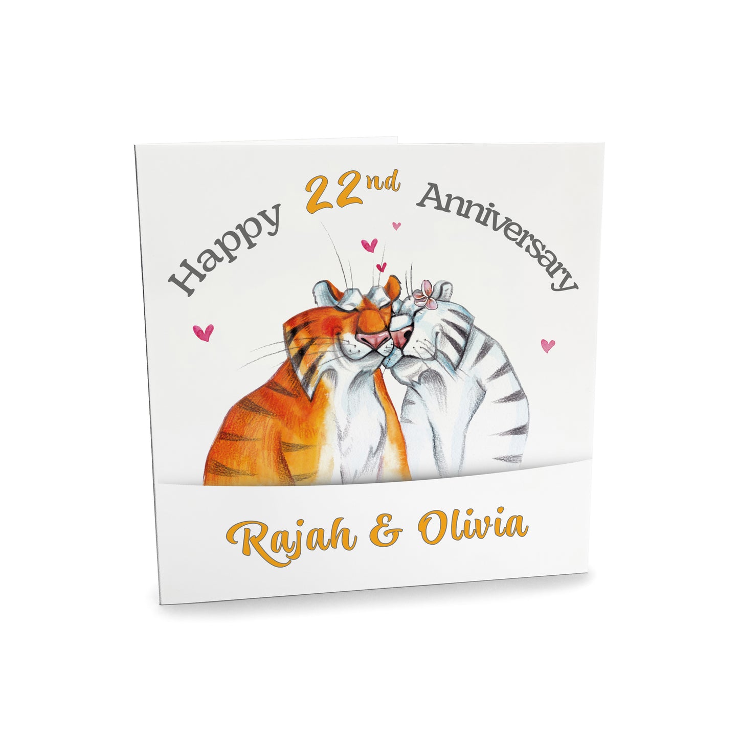 Personalised Anniversary Card (Cuddle Tigers)
