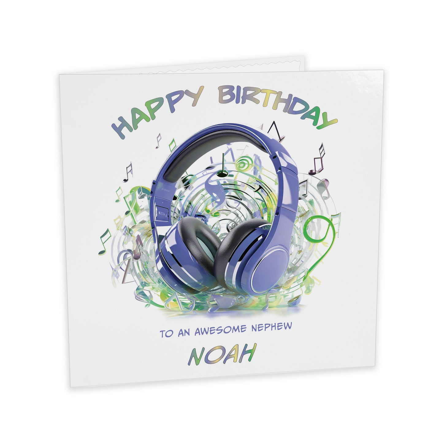 Personalised Birthday Card (Headphones) - Purple