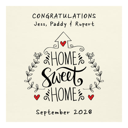 Personalised New Home Card (Home Sweet Home) - Ivory