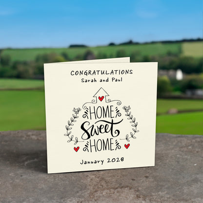 Personalised New Home Card (Home Sweet Home) - Ivory