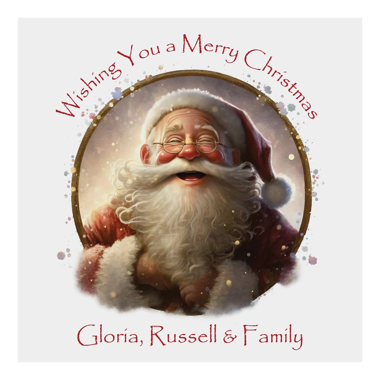 Personalised Christmas Card (Laughing Santa)