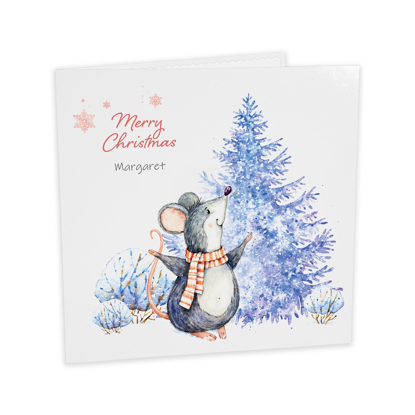 Personalised Christmas Card (Merry Christmas Mouse)