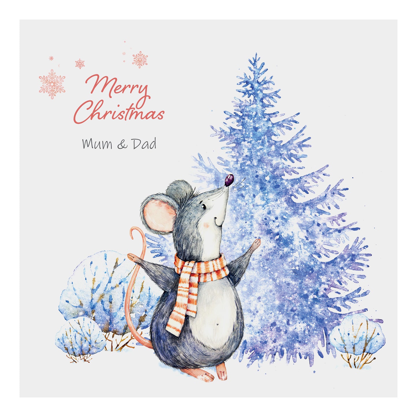 Personalised Christmas Card (Merry Christmas Mouse)