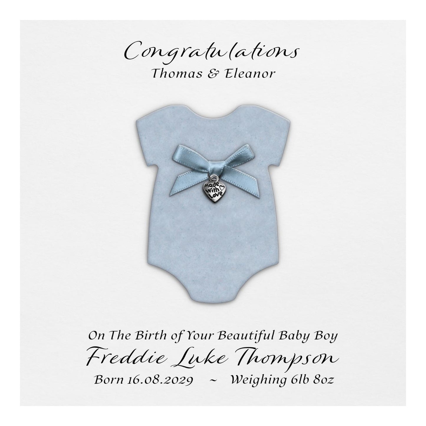 Personalised New Baby Card (Blue Grow)
