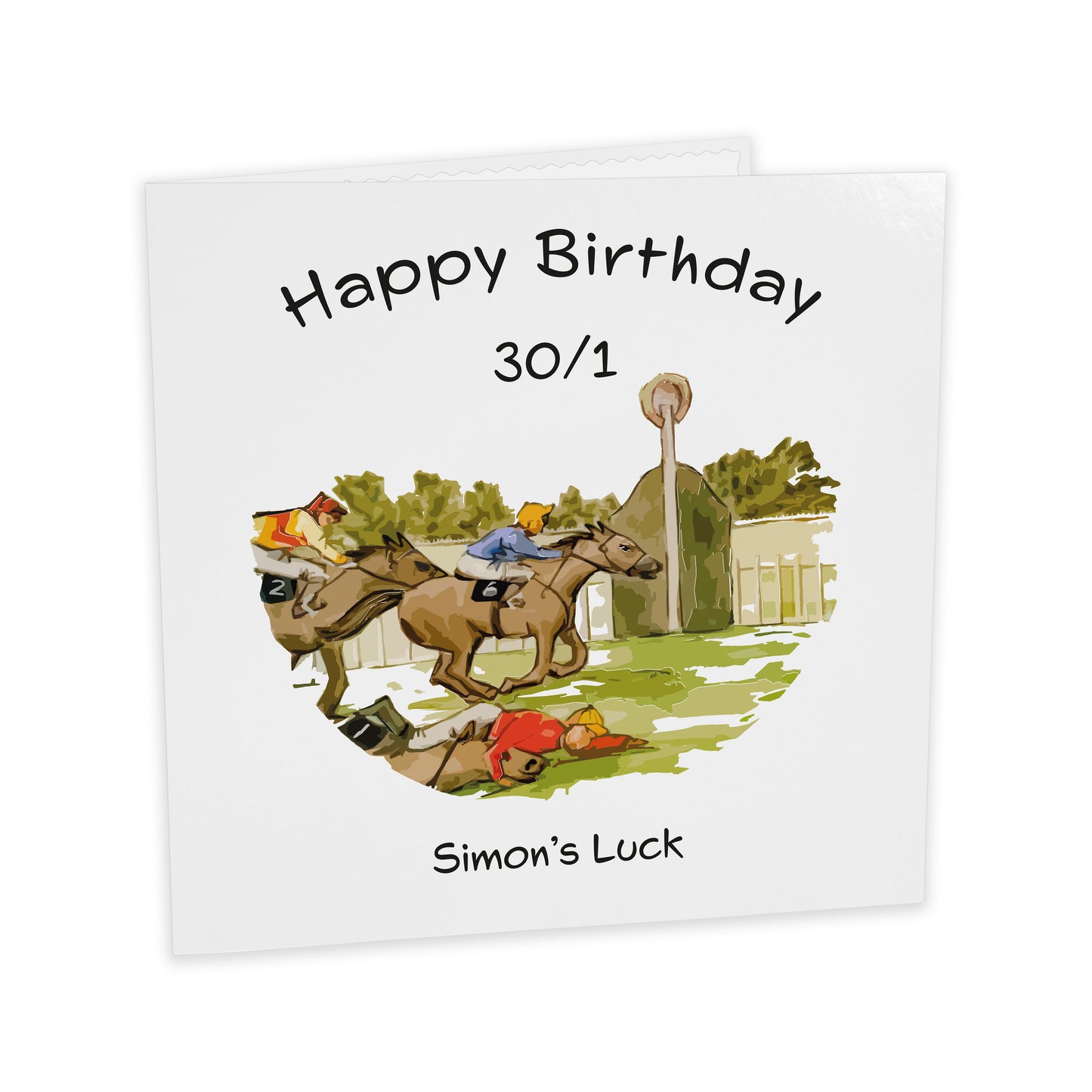 Personalised Birthday Card (Tommy's Luck, Horse Racing)