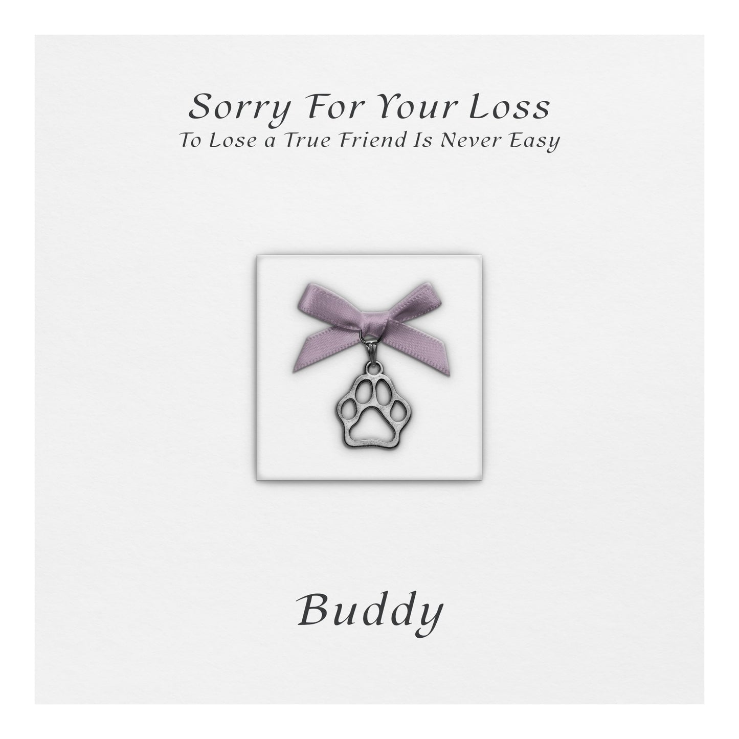 Personalised Pet Bereavement Card (Lilac)