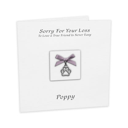 Personalised Pet Bereavement Card (Lilac)