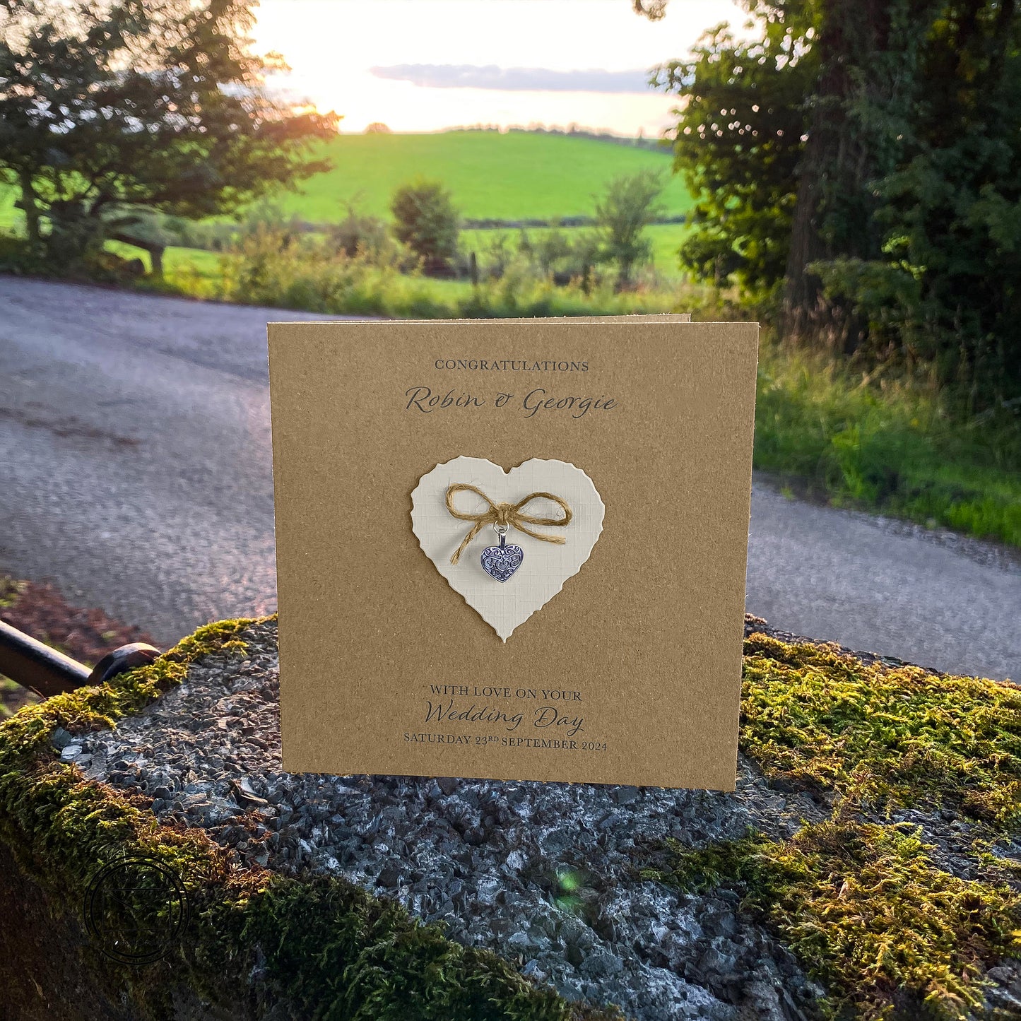Personalised Wedding Day Card (Kraft/Ivory Heart)