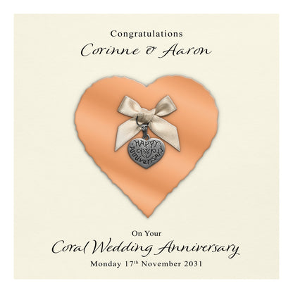 Personalised Anniversary Card (Coral 35th)