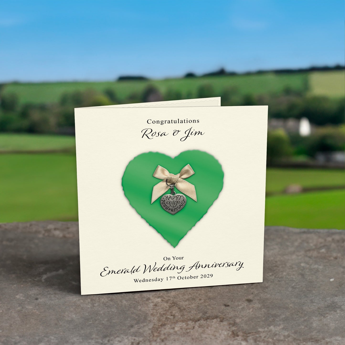 Personalised Anniversary Card (Emerald 55th)