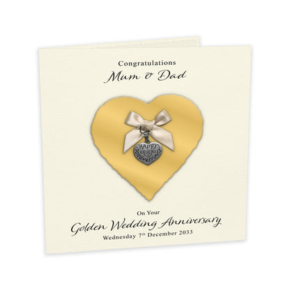 Personalised Anniversary Card (Gold 50th)
