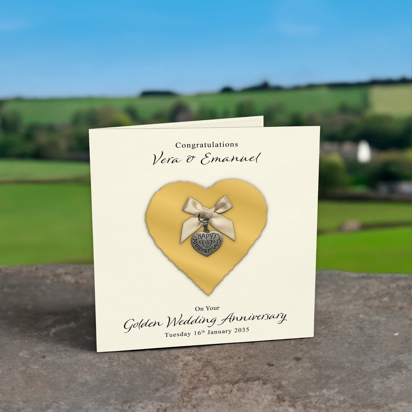 Personalised Anniversary Card (Gold 50th)