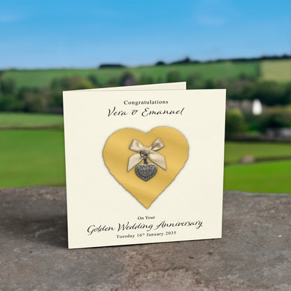 Personalised Anniversary Card (Gold 50th)