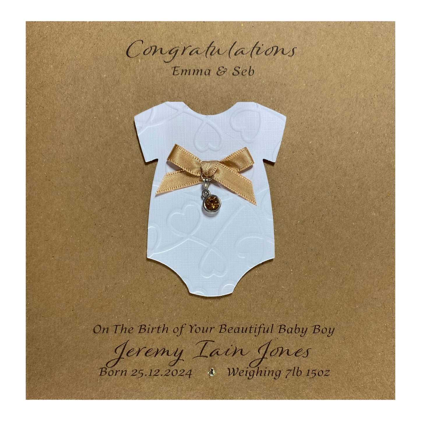 Personalised New Baby Card (Birth Stone)