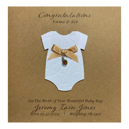 Personalised New Baby Card (Birth Stone)