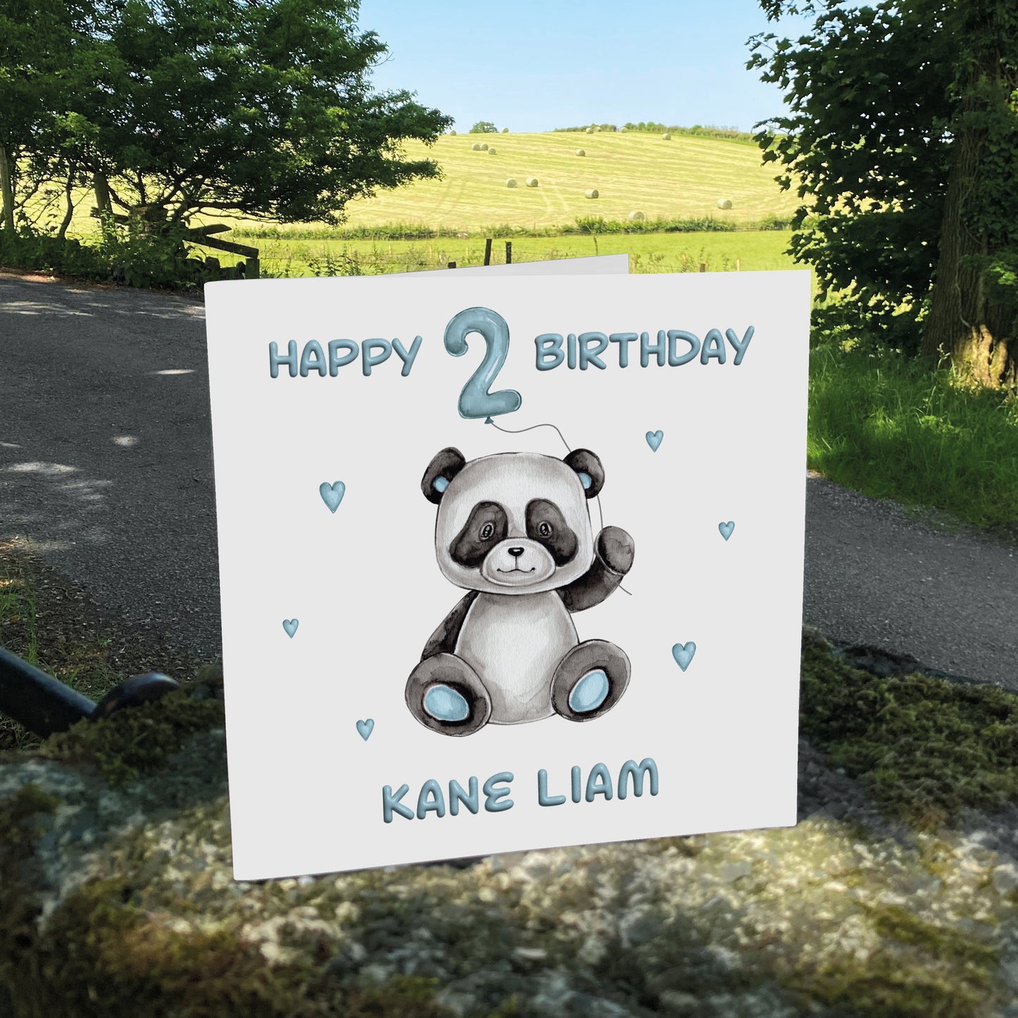Personalised Birthday Card Balloon Animals (Panda)