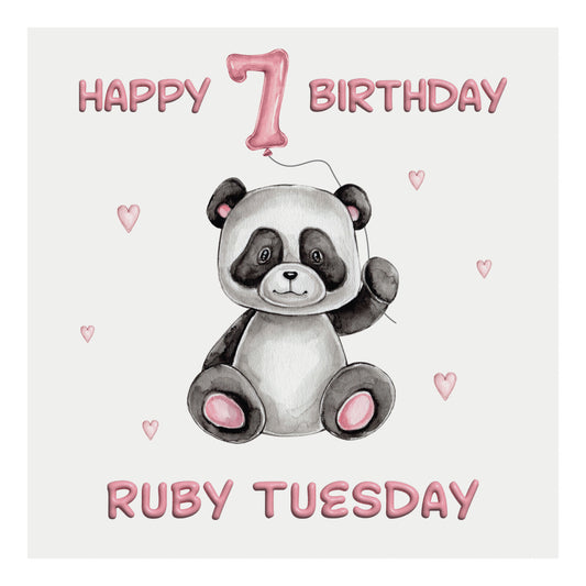 Personalised Birthday Card Balloon Animals (Panda)